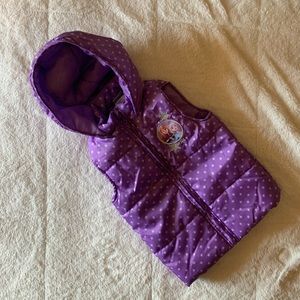 Cute Disney Frozen Purple Puffer Vest Toddler Girl Sz 6